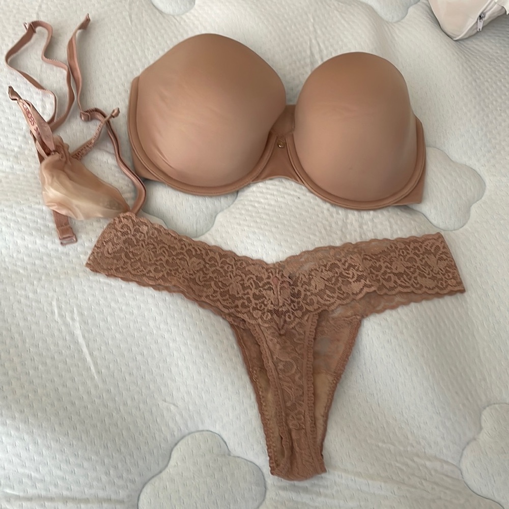 Victorias secret convertible nude bra/ pantry set